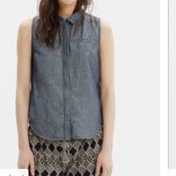 Madewell Sleeveless Chambray Top XS - Picture 1 of 8